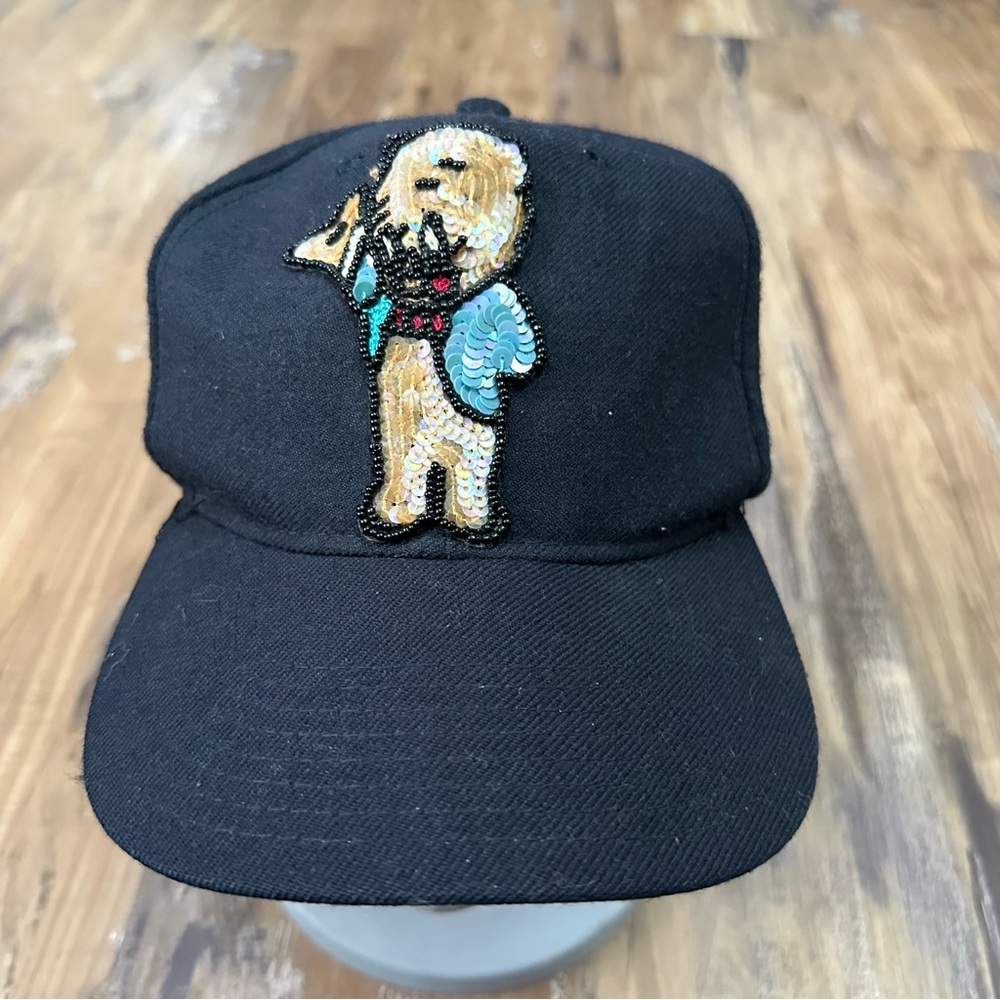 VTG 80s 90s Looney Tunes Porky Pig Blue Sequin Beaded Cap Hat